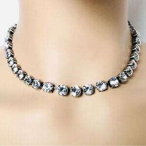 Classic Clear Crystal Statement Necklace 8mm With Swarovski Crystals